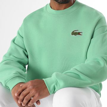 Lacoste - Crewneck Loose Fit Sweat Top Logo Cocodrilo Bordado Verde