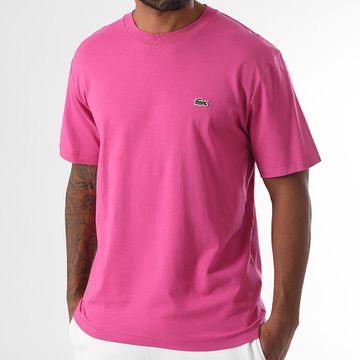 Lacoste - Camiseta Classic Fit Logo Cocodrilo Bordado Rosa