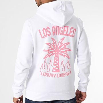 Luxury Lovers - Palm LA Sudadera con capucha Rosa Blanco