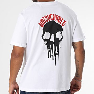 Mac Tyer - Oversize Painted Skull Tee Shirt Blanco