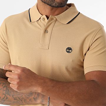 Timberland - Polo Manga Corta Slim Estampado Cuello A6BV8 Camel