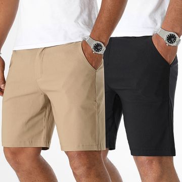 LBO - Juego De 2 Pantalones Cortos Chinos 1889 Negro Camel