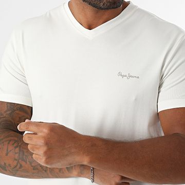 Pepe Jeans - Tee Shirt Slim V-Neck Original Basic PM505999 Beige