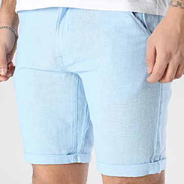 Blend - Pantalones cortos chinos de lino 20717870 Azul claro