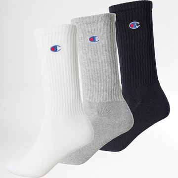 Champion - Juego De 3 Pares De Calcetines Auténticos Blanco Azul Marino Gris Moteado