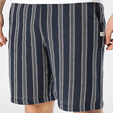Blend - Pantalones cortos a rayas calados 20717971 Azul marino Beige