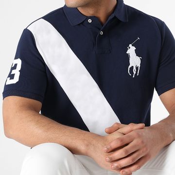 Polo Ralph Lauren - Polo personalizado Slim Fit Original Player Azul Marino Blanco
