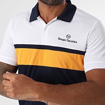 Sergio Tacchini - Polo de manga corta Elfetta 41029 Blanco Azul Marino Naranja
