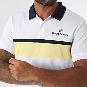 Sergio Tacchini - Polo de manga corta Elfetta 41029 Blanco Amarillo Azul Marino