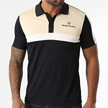 Sergio Tacchini - Polo de manga corta Alata 41050 Beige Negro Blanco