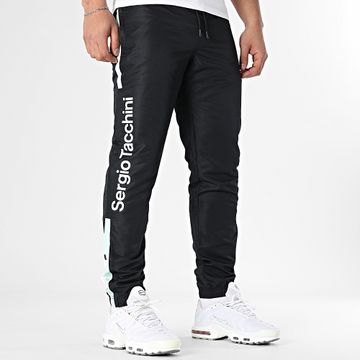 Sergio Tacchini - Denso 41124 Pantalón de chándal con banda verde claro negro
