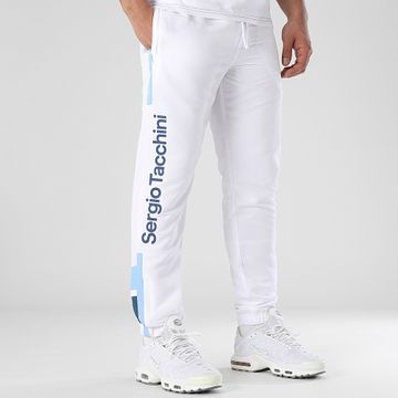 Sergio Tacchini - Denso 41124 Pantalón de chándal con banda azul claro blanco