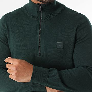 BOSS - Kanobix Jersey con cremallera 50527585 Verde oscuro