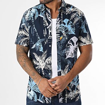 Jack And Jones - Camisa de manga corta Hawaii azul marino
