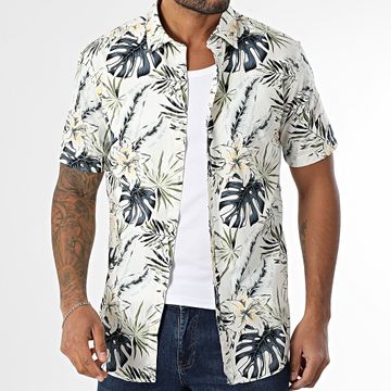 Jack And Jones - Hawaii Camisa Manga Corta Blanco Verde Azul