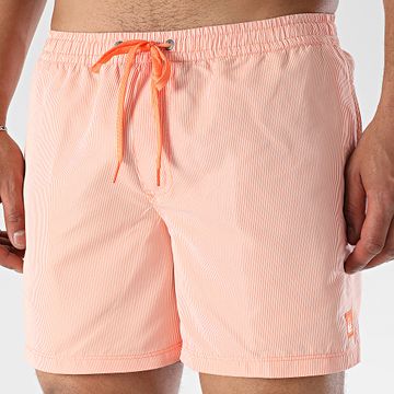 Quiksilver - Shorts de baño Everyday Solid Volley Stripe EQYJV04120 Blanco Naranja