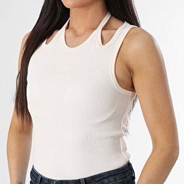 Tommy Jeans - Camiseta de tirantes para mujer Script 0325 Beige claro