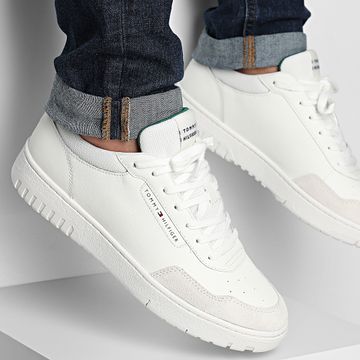 Tommy Hilfiger - Zapatillas Core Leather Mix 5467 Crudo