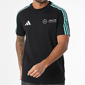 Adidas Performance - Mercedes AMG JV5425 Negro Blanco Azul Turquesa Camiseta a rayas
