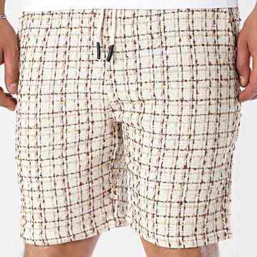 Frilivin - Pantalones cortos de tweed 387 Beige Burdeos Camel