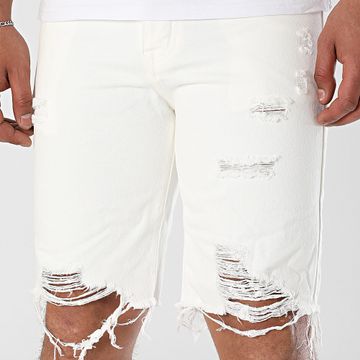 Frilivin - Destroy 381 Pantalones cortos vaqueros Blanco
