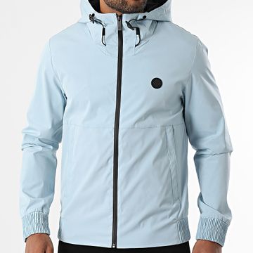 Kymaxx - Chaqueta azul con capucha y cremallera