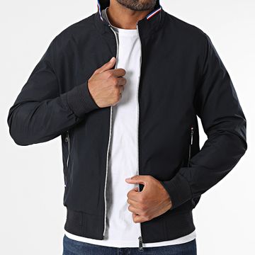 Kymaxx - Chaqueta azul marino con cremallera