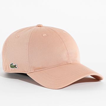Lacoste - Gorra con logotipo lateral bordado de cocodrilo salmón