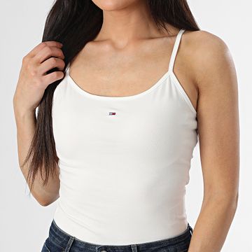 Tommy Jeans - Camiseta de tirantes para mujer Essential 0675 Blanco