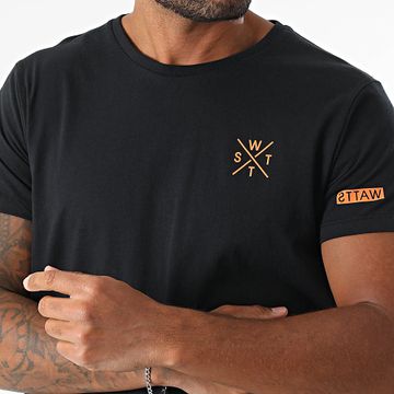 Watts - Camiseta oversize 1WATTS01 Negro Naranja