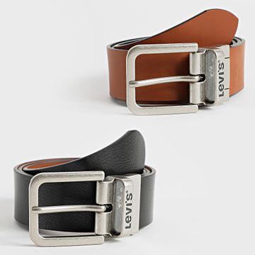 Levi's - Cinturón reversible D6605 Negro Camel
