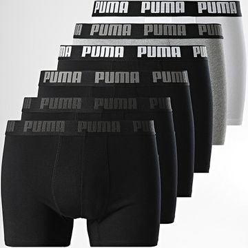 Puma - Lote de 6 Boxers 701227792 Blanco Gris Heather Negro