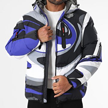 Vrunk - Chaqueta con capucha Storm Azul real Negro Blanco Gris