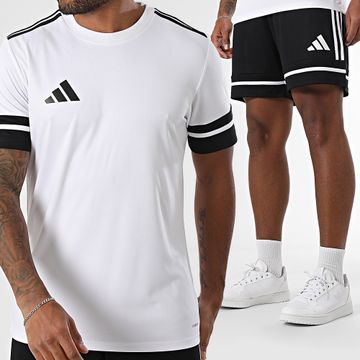 Adidas Performance - Conjunto de camiseta y pantalón corto Squa 25 JG5835 JN5469 Blanco Negro