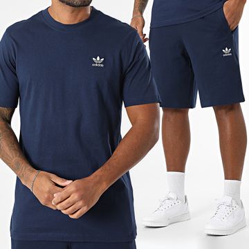 Adidas Originals - Conjunto de camiseta y pantalón corto Trefoil Essential JC9989 IY8521 Azul marino