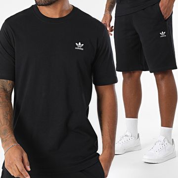 Adidas Originals - Conjunto de camiseta y pantalón corto Trefoil Essential JI8545 IY8520 Negro