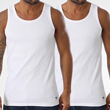 Adidas Originals - Lote de 2 camisetas de tirantes Comfort Rib JK3878 Blanco