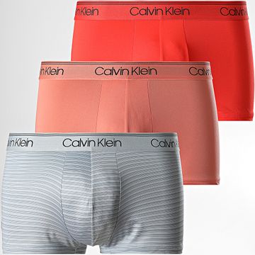 Calvin Klein - Juego De 3 Boxers NB2569A Rojo Coral Gris