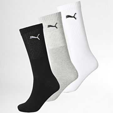 Puma - Lote de 3 pares de calcetines 100000945 Blanco Gris Negro