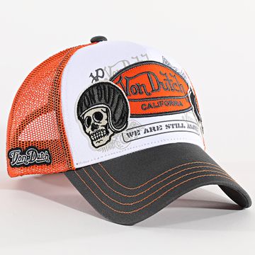 Von Dutch - Trucker Cap Parches 06 Blanco Naranja Carbón Gris