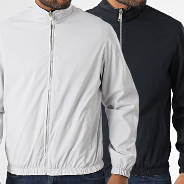 Frilivin - 705 Chaqueta con cremallera reversible Negro Gris