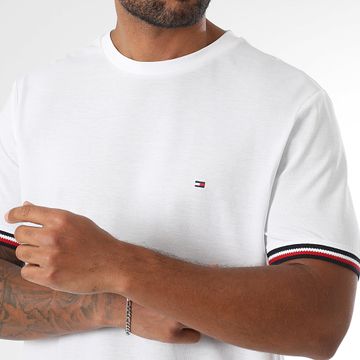 Tommy Hilfiger - Global Stripe Cuff Tee Shirt 8630 Blanco
