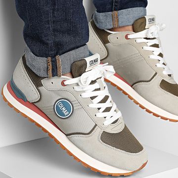 Colmar - Zapatillas Travis Block 069 Gris Cálido Verde Militar Azul Piedra