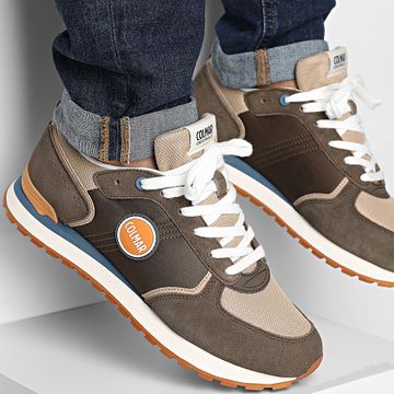 Colmar - Zapatillas Travis Block 067 Verde Militar Beige Naranja