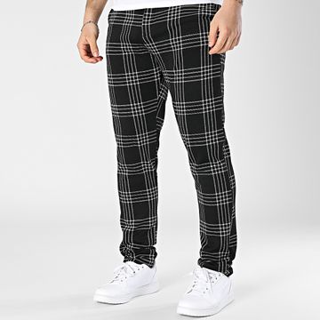 John H - 119 Negro Blanco Skinny Carréaux Pantalones