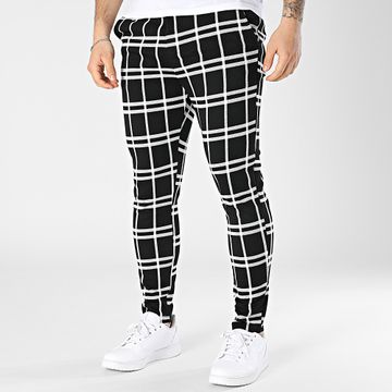 John H - 522 Black White Skinny Check Pants