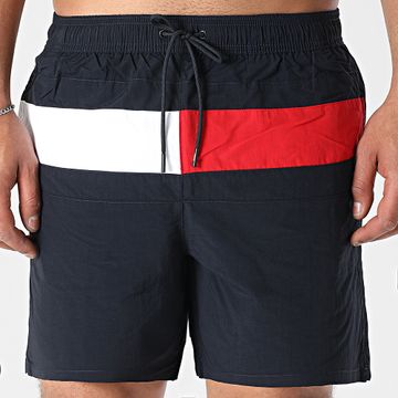Tommy Hilfiger - Bañador Short Mediano Cordón 3474 Azul Marino Rojo Blanco