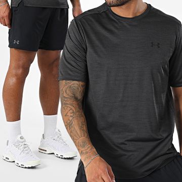 Under Armour - Conjunto de camiseta y pantalón corto Tech Vent 1376791 1388645 Gris antracita Negro