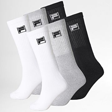 Fila - Lote de 6 pares de calcetines F9000 White Black Heather Grey