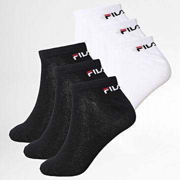 Fila - Lote de 6 pares de calcetines F9100 Negro Blanco